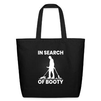 Metal detecting in search of booty - Eco-Friendly Cotton Tote - black - Front