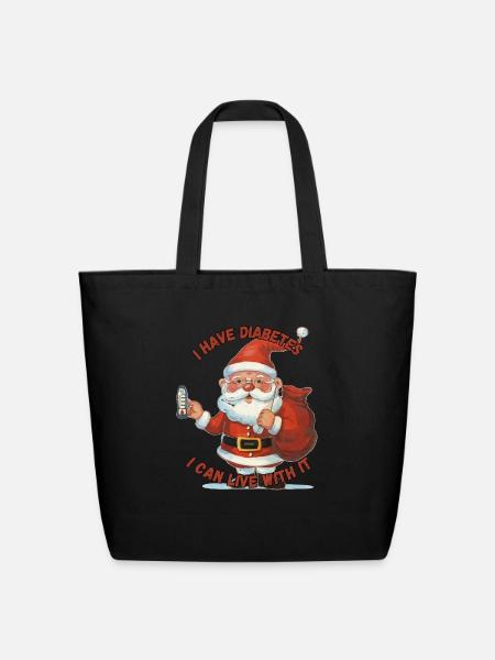 I have diabetes, I can live with it - Eco-Friendly Cotton Tote - black