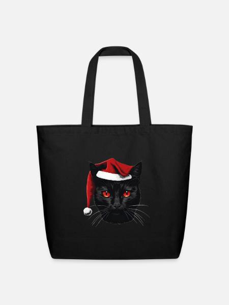 cat and hat3 - Eco-Friendly Cotton Tote - black