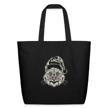 cat in santa hat2 - Eco-Friendly Cotton Tote - black - Front