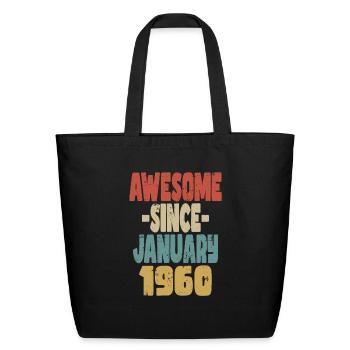 Awesome January 1952 - Eco-Friendly Cotton Tote - black - Front