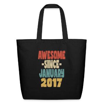 Awesome January 2017 - Eco-Friendly Cotton Tote - black - Front