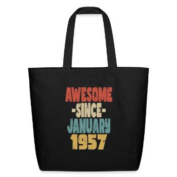 Awesome January 1957 - Eco-Friendly Cotton Tote - black - Front