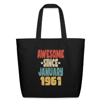 Awesome January 1961 - Eco-Friendly Cotton Tote - black - Front