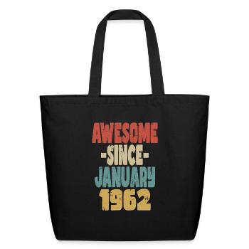 Awesome January 1962 - Eco-Friendly Cotton Tote - black - Front