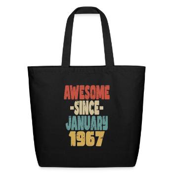 Awesome January 1967 - Eco-Friendly Cotton Tote - black - Front