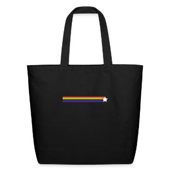 colorful LGBTQ Star Space - Eco-Friendly Cotton Tote - black - Front
