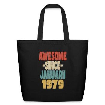 Awesome January 1979 - Eco-Friendly Cotton Tote - black - Front