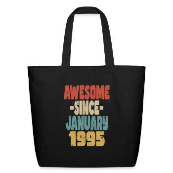 Awesome January 1995 - Eco-Friendly Cotton Tote - black - Front