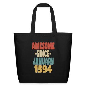 Awesome January 1994 - Eco-Friendly Cotton Tote - black - Front