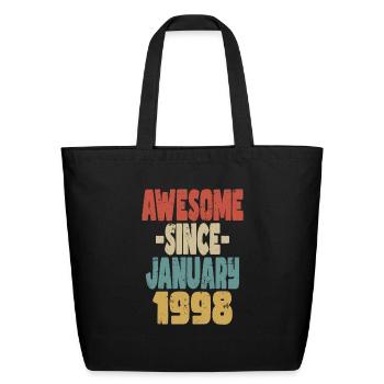 Awesome January 1998 - Eco-Friendly Cotton Tote - black - Front