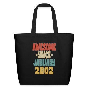 Awesome January 2002 - Eco-Friendly Cotton Tote - black - Front
