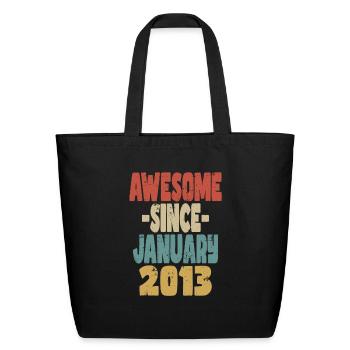 Awesome January 2013 - Eco-Friendly Cotton Tote - black - Front