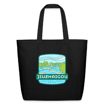 Jiuzhaigou National Park - China - Eco-Friendly Cotton Tote - black - Front