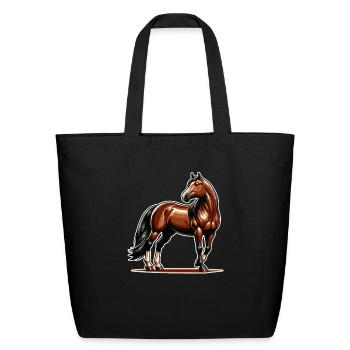 Brown Quarter Horse Design - Eco-Friendly Cotton Tote - black - Front