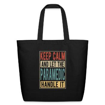 Paramedic Retro Gift - Eco-Friendly Cotton Tote - black - Front