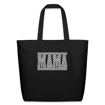 Funny Checkered Black and White Mama Race Women - Eco-Friendly Cotton Tote - black - Front