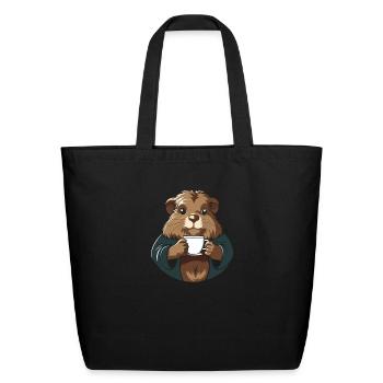 Guinea Pig Cavy Coffee - Eco-Friendly Cotton Tote - black - Front
