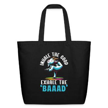 Funny Goat Yoga Meditation Yoga Instructor Namaste - Eco-Friendly Cotton Tote - black - Front