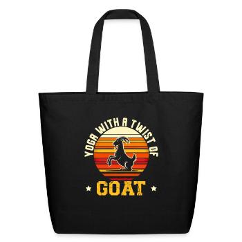 Funny Goat Yoga Meditation Yoga Instructor Namaste - Eco-Friendly Cotton Tote - black - Front