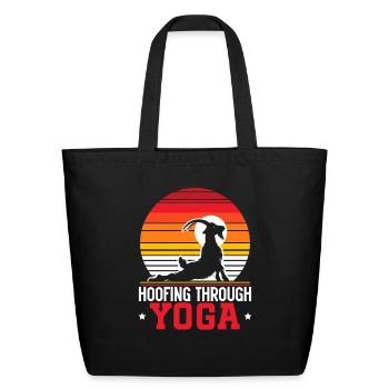 Funny Goat Yoga Meditation Yoga Instructor Namaste - Eco-Friendly Cotton Tote - black - Front