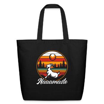 Funny Goat Yoga Meditation Yoga Instructor Namaste - Eco-Friendly Cotton Tote - black - Front
