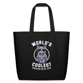 Worlds Coolest Russian Blue Dad - Eco-Friendly Cotton Tote - black - Front