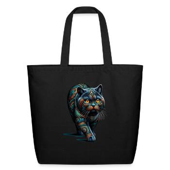 Mandala Art British Shorthair Cat British Blue - Eco-Friendly Cotton Tote - black - Front