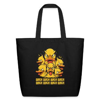 Angry Rubber Duckies of Doom - Eco-Friendly Cotton Tote - black - Front