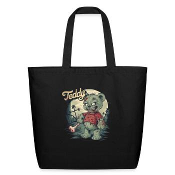 Funny Teddy Bear Zombie - Eco-Friendly Cotton Tote - black - Front