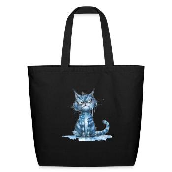 Funny Cat - Eco-Friendly Cotton Tote - black - Front
