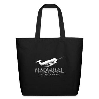 Narwhal Unicorn Of The Sea Funny Deep Sea Animal - Eco-Friendly Cotton Tote - black - Front