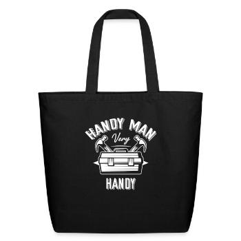 Handyman Very Handy Funny Contractor Roofing - Eco-Friendly Cotton Tote - black - Front
