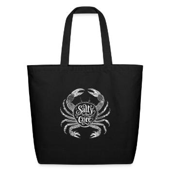 Salty To The Core Crab - Eco-Friendly Cotton Tote - black - Front