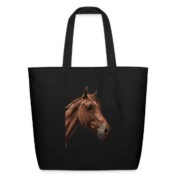Horse - Eco-Friendly Cotton Tote - black - Front