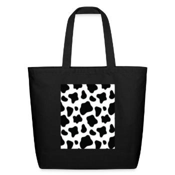 Lets be cowboys with clean cowhide design - Eco-Friendly Cotton Tote - black - Front