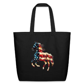Horse - Eco-Friendly Cotton Tote - black - Front