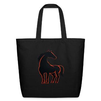 Black horse design - Eco-Friendly Cotton Tote - black - Front