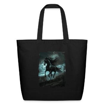 Quarter Horse - Eco-Friendly Cotton Tote - black - Front