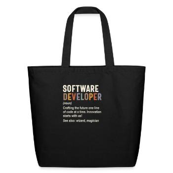 Software Developer - Crafting the Future with Code - Eco-Friendly Cotton Tote - black - Front