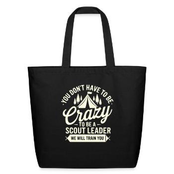 Scout Leader Scouting Campfire Camping Tent - Eco-Friendly Cotton Tote - black - Front