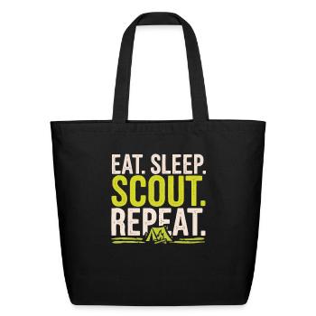 Scout Leader Scouting Campfire Camping Tent - Eco-Friendly Cotton Tote - black - Front