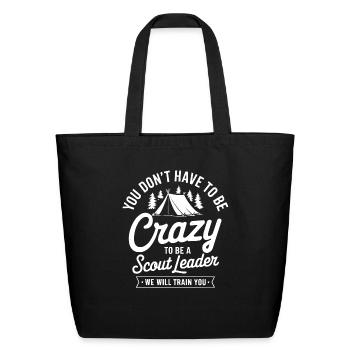 Scout Leader Scouting Campfire Camping Tent - Eco-Friendly Cotton Tote - black - Front
