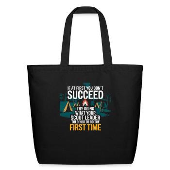 Scout Leader Scouting Campfire Camping Tent - Eco-Friendly Cotton Tote - black - Front