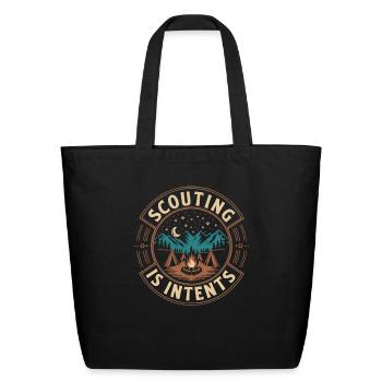 Scout Leader Scouting Campfire Camping Tent - Eco-Friendly Cotton Tote - black - Front