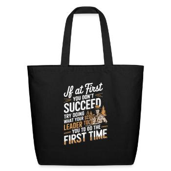 Scout Leader Scouting Campfire Camping Tent - Eco-Friendly Cotton Tote - black - Front