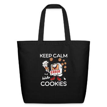 Funny Delete Cookies Retro Computer Cartoon Humor - Eco-Friendly Cotton Tote - black - Front