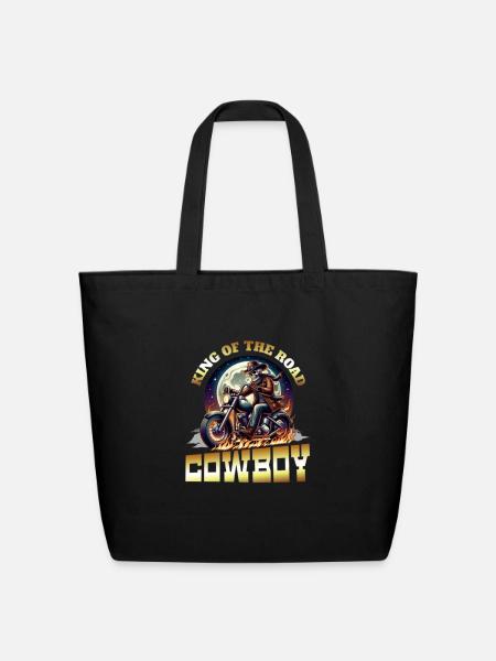 Customizable Cowboy King of the Road - Eco-Friendly Cotton Tote - black