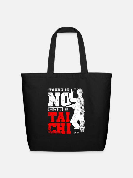 There is no crying in Tai chi - Eco-Friendly Cotton Tote - black