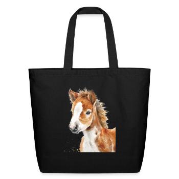 Horse - Eco-Friendly Cotton Tote - black - Front